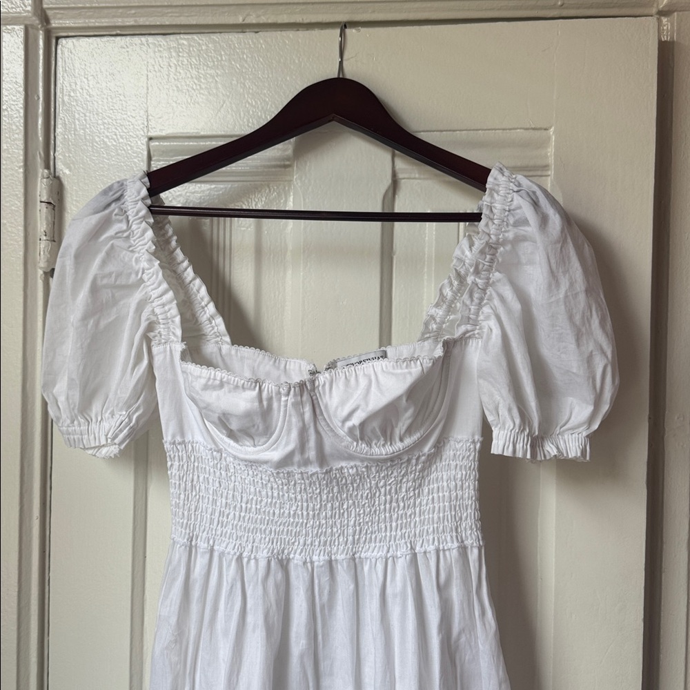We Wore What Puff Sleeve Midi Dress White Size 0